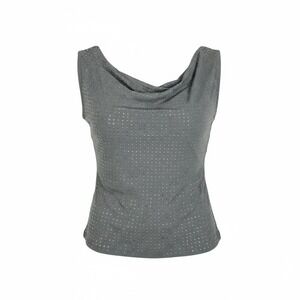 Tic Toc Los Angeles Gray Rhinestone Sleeveless Cowl Neck Tank Top Medium